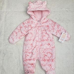 Newborn Girl's Cold Weather Pink One Piece